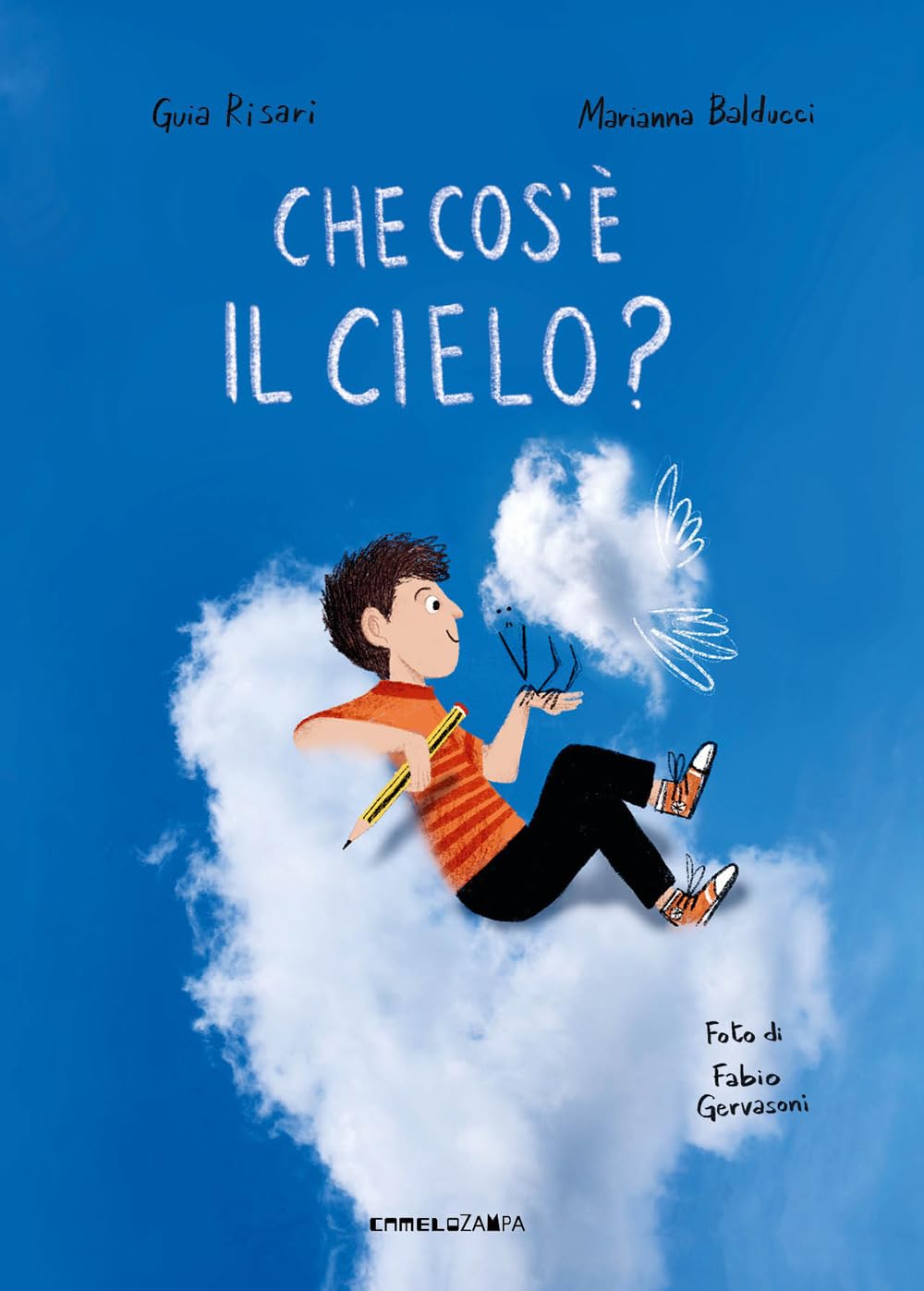 Copertina del libro illustrato Che cosa è il cielo? di Guia Risari, edito da Camelozampa